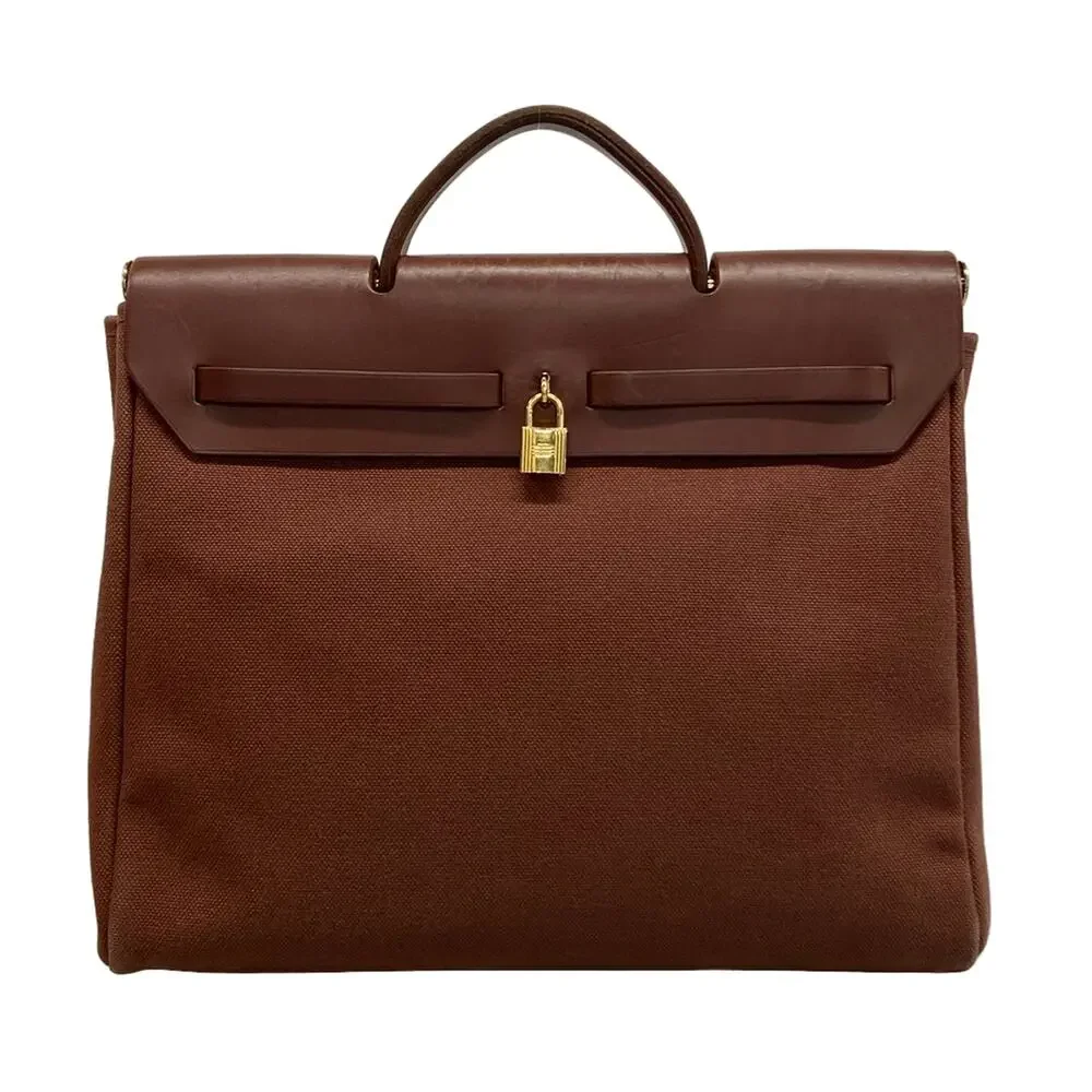 Hermès Her Bag MM Handbag Canvas Box Calf